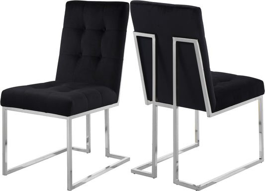 Alexis Contemporary Dining Chair Set - Plush Upholstered Seating with Chrome Base for Modern Homes