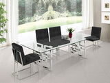 Alexis Contemporary Dining Chair Set - Plush Upholstered Seating with Chrome Base for Modern Homes