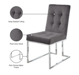 Alexis Contemporary Dining Chair Set - Plush Upholstered Seating with Chrome Base for Modern Homes