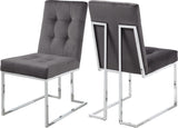 Alexis Contemporary Dining Chair Set - Plush Upholstered Seating with Chrome Base for Modern Homes
