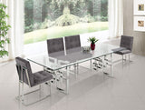 Alexis Contemporary Dining Chair Set - Plush Upholstered Seating with Chrome Base for Modern Homes