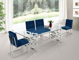 Alexis Contemporary Dining Chair Set - Plush Upholstered Seating with Chrome Base for Modern Homes