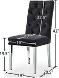 Juno Contemporary Dining Chair Set of 2 - Plush Upholstery with Stylish Chrome Base for Elegance