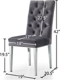 Juno Contemporary Dining Chair Set of 2 - Plush Upholstery with Stylish Chrome Base for Elegance