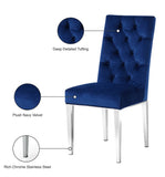 Juno Contemporary Dining Chair Set of 2 - Plush Upholstery with Stylish Chrome Base for Elegance