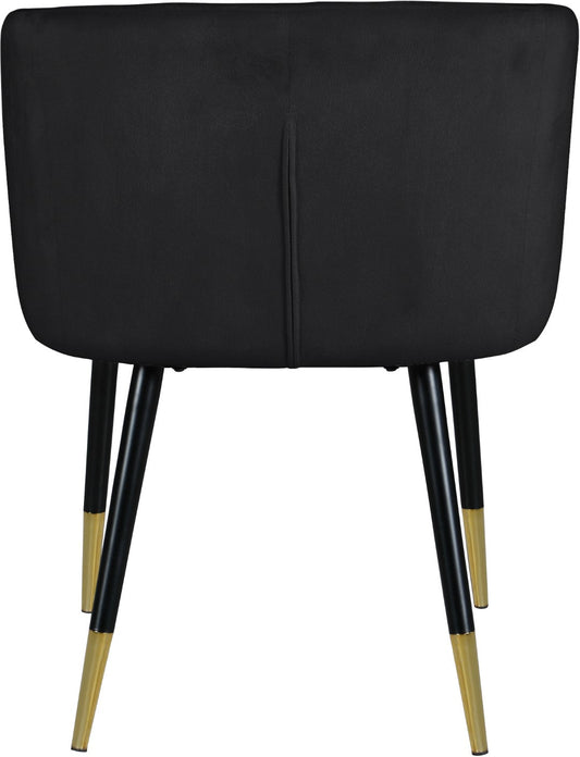 Louise Contemporary Dining Chair - Luxurious Upholstered Seat with Stylish Metal Legs and Gold Tips