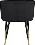 Louise Contemporary Dining Chair - Luxurious Upholstered Seat with Stylish Metal Legs and Gold Tips