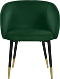 Louise Contemporary Dining Chair - Luxurious Upholstered Seat with Stylish Metal Legs and Gold Tips