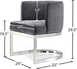 Gianna Velvet Dining Chair - Contemporary Retro Design with Plush Comfort and Stunning Gold Base