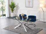 Gianna Velvet Dining Chair - Contemporary Retro Design with Plush Comfort and Stunning Gold Base