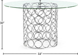 Opal Glass Contemporary Dining Table – Modern Geometric Design with Durable Metal and Elegant Finish
