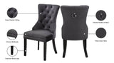 Nikki Plush Upholstered Contemporary Dining Chair Set - Stylish Chrome Nailheads and Espresso Legs