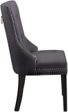 Nikki Plush Upholstered Contemporary Dining Chair Set - Stylish Chrome Nailheads and Espresso Legs