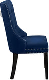 Nikki Plush Upholstered Contemporary Dining Chair Set - Stylish Chrome Nailheads and Espresso Legs