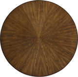 Sheridan Contemporary Dining Table with Elegant Ashburl Veneer Top & Matte Black Hourglass Base
