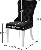 Carmen Contemporary Dining Chair Set - Luxurious Upholstery, Stylish Chrome Legs & Tufted Design
