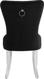 Carmen Contemporary Dining Chair Set - Luxurious Upholstery, Stylish Chrome Legs & Tufted Design