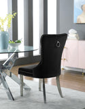 Carmen Contemporary Dining Chair Set - Luxurious Upholstery, Stylish Chrome Legs & Tufted Design