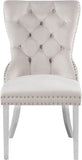 Carmen Contemporary Dining Chair Set - Luxurious Upholstery, Stylish Chrome Legs & Tufted Design