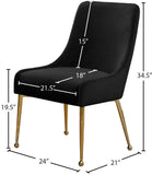 Owen Contemporary Dining Chair Set - Stylish Velvet Upholstery with Elegant Gold Legs and Handle