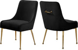Owen Contemporary Dining Chair Set - Stylish Velvet Upholstery with Elegant Gold Legs and Handle