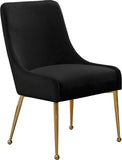 Owen Contemporary Dining Chair Set - Stylish Velvet Upholstery with Elegant Gold Legs and Handle