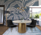 Owen Contemporary Dining Chair Set - Stylish Velvet Upholstery with Elegant Gold Legs and Handle
