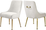 Owen Contemporary Dining Chair Set - Stylish Velvet Upholstery with Elegant Gold Legs and Handle
