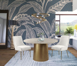 Owen Contemporary Dining Chair Set - Stylish Velvet Upholstery with Elegant Gold Legs and Handle