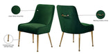 Owen Contemporary Dining Chair Set - Stylish Velvet Upholstery with Elegant Gold Legs and Handle