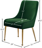 Owen Contemporary Dining Chair Set - Stylish Velvet Upholstery with Elegant Gold Legs and Handle