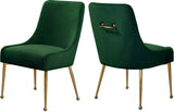 Owen Contemporary Dining Chair Set - Stylish Velvet Upholstery with Elegant Gold Legs and Handle