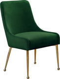Owen Contemporary Dining Chair Set - Stylish Velvet Upholstery with Elegant Gold Legs and Handle