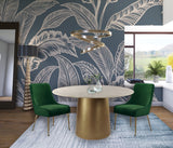 Owen Contemporary Dining Chair Set - Stylish Velvet Upholstery with Elegant Gold Legs and Handle