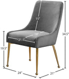 Owen Contemporary Dining Chair Set - Stylish Velvet Upholstery with Elegant Gold Legs and Handle