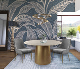 Owen Contemporary Dining Chair Set - Stylish Velvet Upholstery with Elegant Gold Legs and Handle