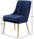 Owen Contemporary Dining Chair Set - Stylish Velvet Upholstery with Elegant Gold Legs and Handle