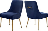 Owen Contemporary Dining Chair Set - Stylish Velvet Upholstery with Elegant Gold Legs and Handle