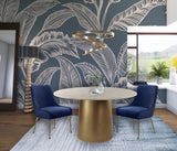Owen Contemporary Dining Chair Set - Stylish Velvet Upholstery with Elegant Gold Legs and Handle