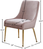Owen Contemporary Dining Chair Set - Stylish Velvet Upholstery with Elegant Gold Legs and Handle