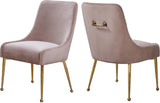 Owen Contemporary Dining Chair Set - Stylish Velvet Upholstery with Elegant Gold Legs and Handle