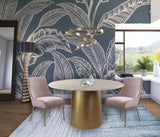 Owen Contemporary Dining Chair Set - Stylish Velvet Upholstery with Elegant Gold Legs and Handle