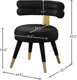 Fitzroy Velvet Dining Chair Set - Luxurious Contemporary Design with Gold-Capped Legs for Elegance