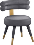 Fitzroy Velvet Dining Chair Set - Luxurious Contemporary Design with Gold-Capped Legs for Elegance