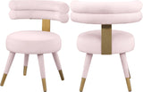 Fitzroy Velvet Dining Chair Set - Luxurious Contemporary Design with Gold-Capped Legs for Elegance