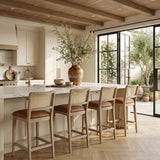 Atrium - Upholstered Bar Stool (Set of 2) - Brushed Natural Frame