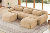 MELLOW 114" 3-Seater Sofa with 2 Ottomans