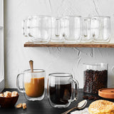 ZWILLING Sorrento Plus 4-pc Double Wall Glass Coffee Mugs, Insulated Coffee Mug, Clear