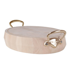 Mauviel Savoir Vivre Chopping Block With Brass Handles, 13.8-In