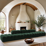Ames - 5 Piece Boucle Upholstered Modular Sofa With 2 Armless Seats
